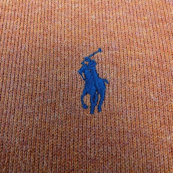 Polo Ralph Lauren Sweater Mens Medium Orange 1/4 Zip Cotton Knit Pullover Preppy - Picture 12 of 16